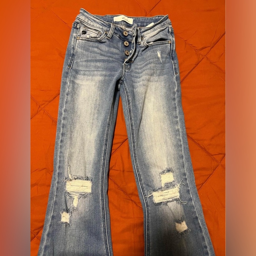 Kancan button fly flares